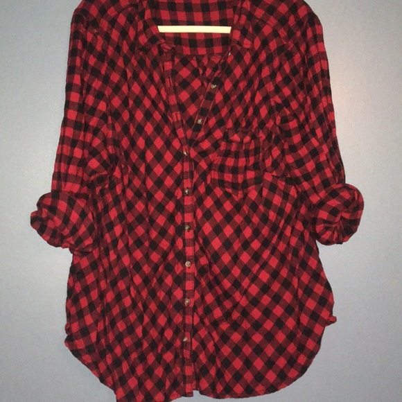 Maurices Tops - Black and red button down